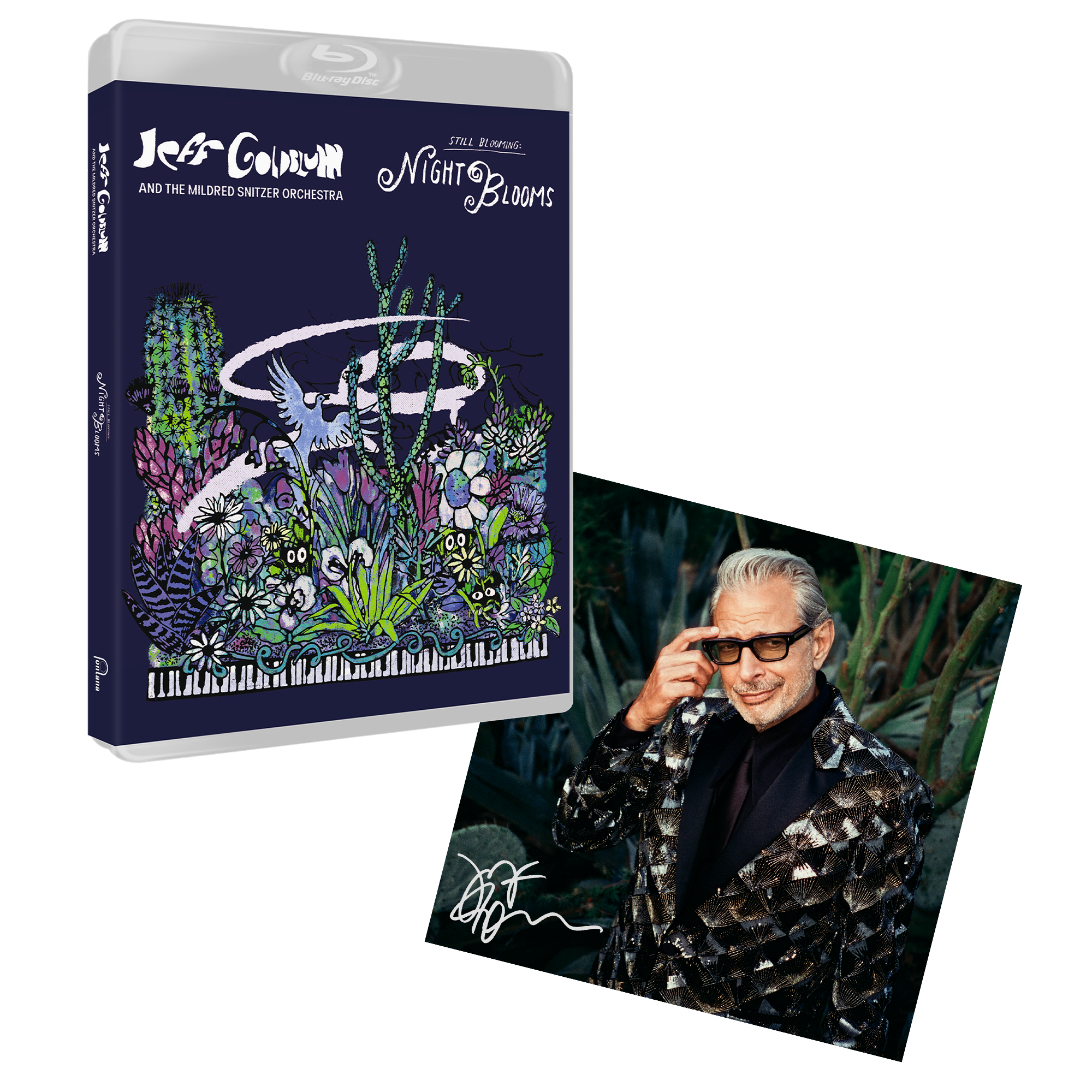 Jeff Goldblum & The Mildred Snitzer Orchestra & Jeff Goldblum Night Blooms BluRay (Audio only) + signed Artcard 433181