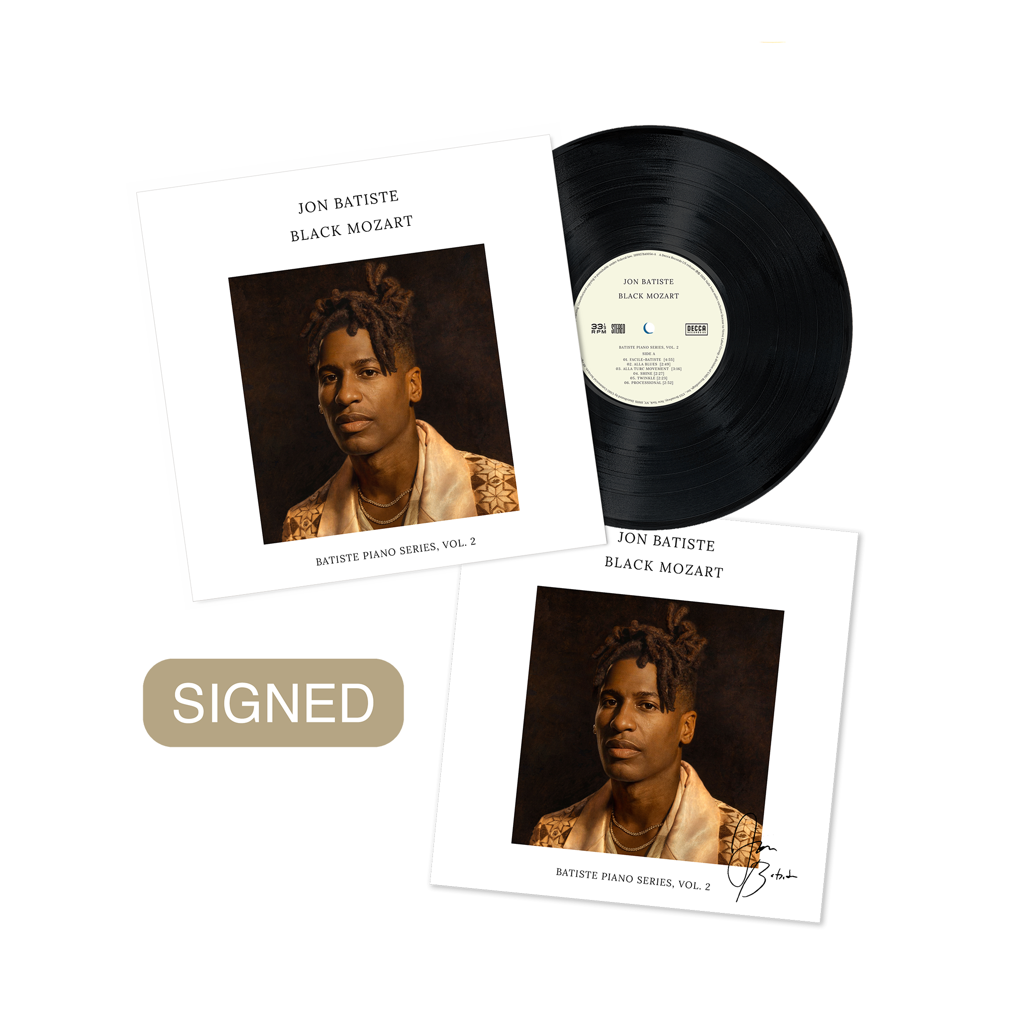 Jon Batiste Black Mozart (Batiste Piano Series, Vol. 2) LP + Signed Artcard 446378