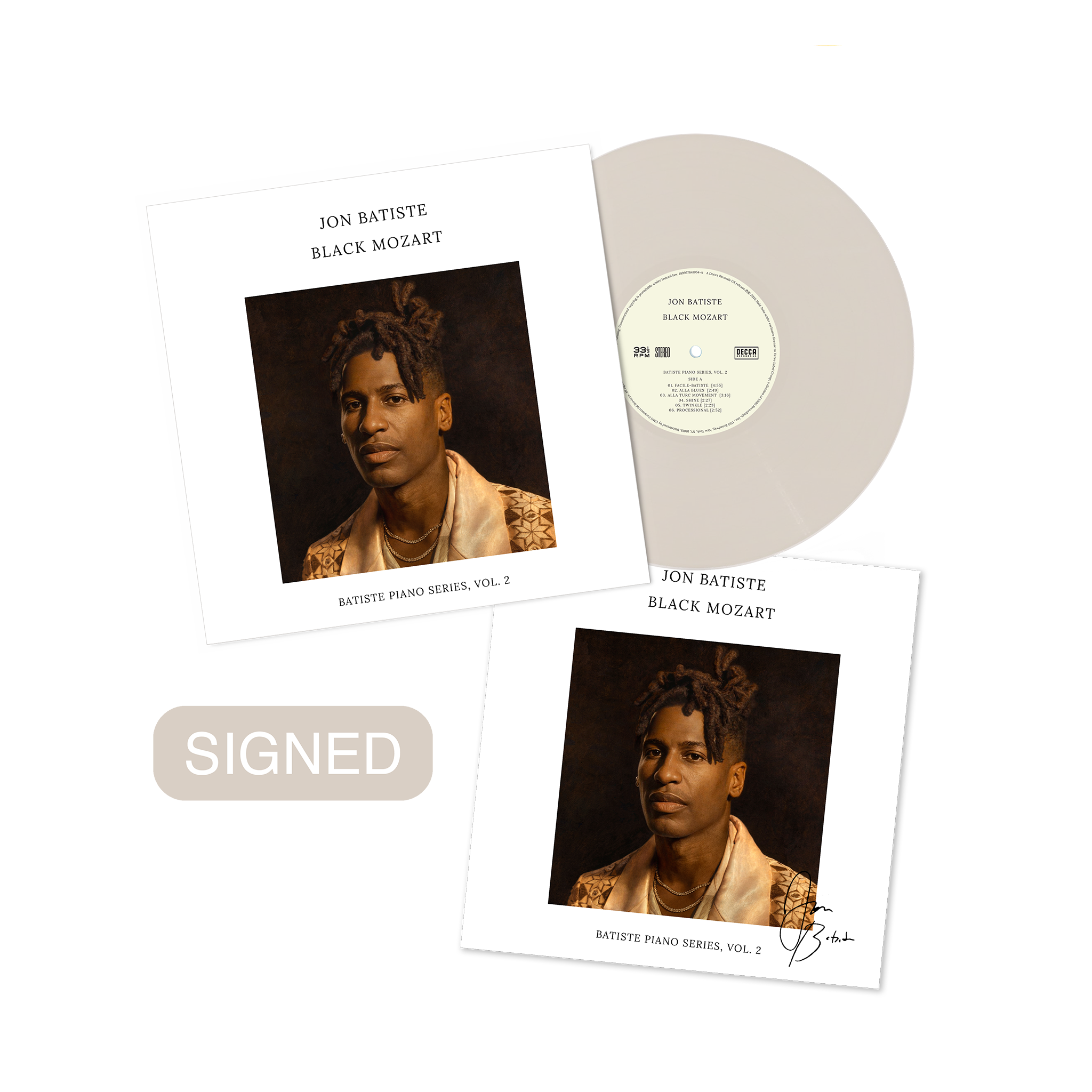 Jon Batiste Black Mozart Cream White  Vinyl  + signed art card 451324