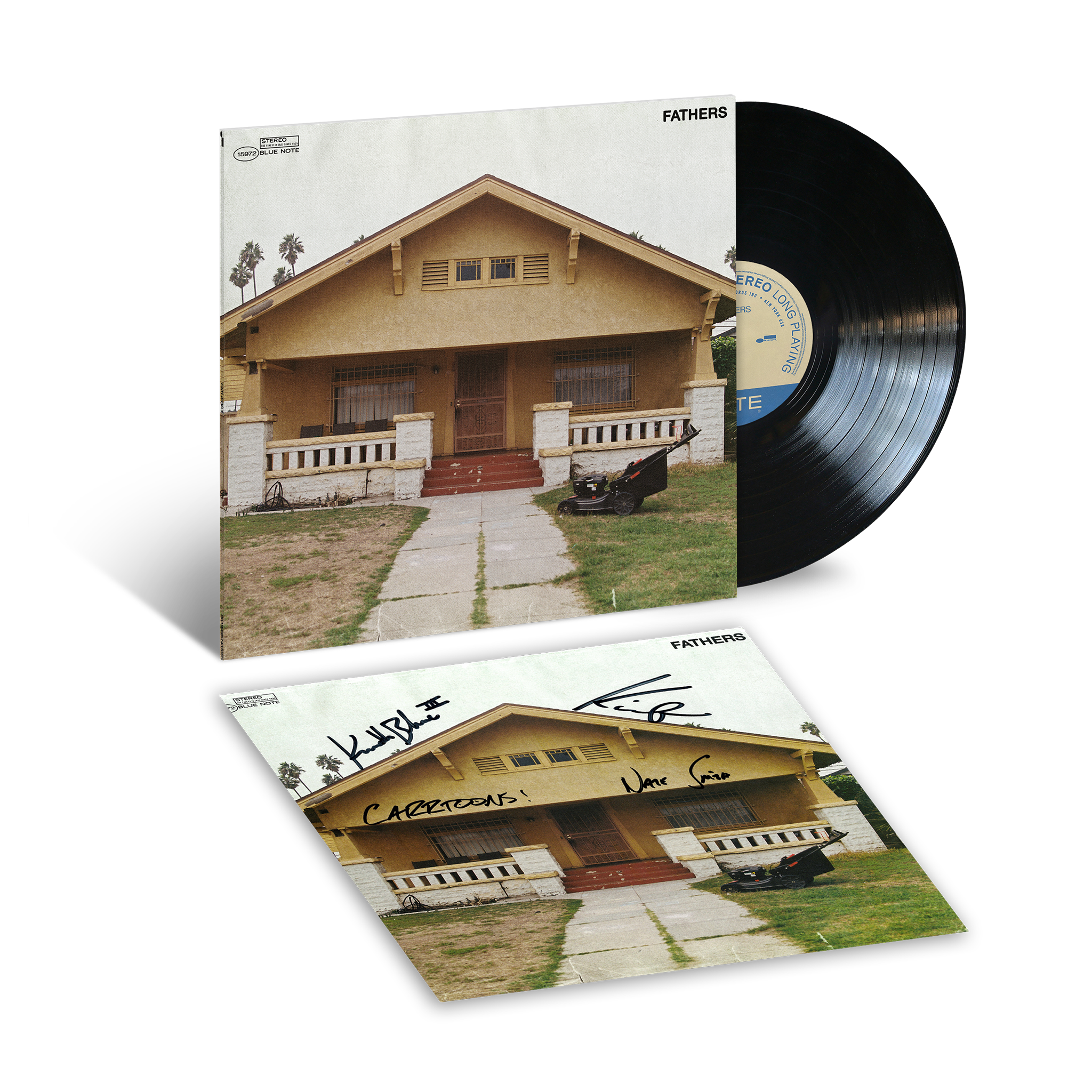 Nate Smith, Kiefer, CARRTOONS & Kenny Beats FATHERS LP + sign. Art Card 452719